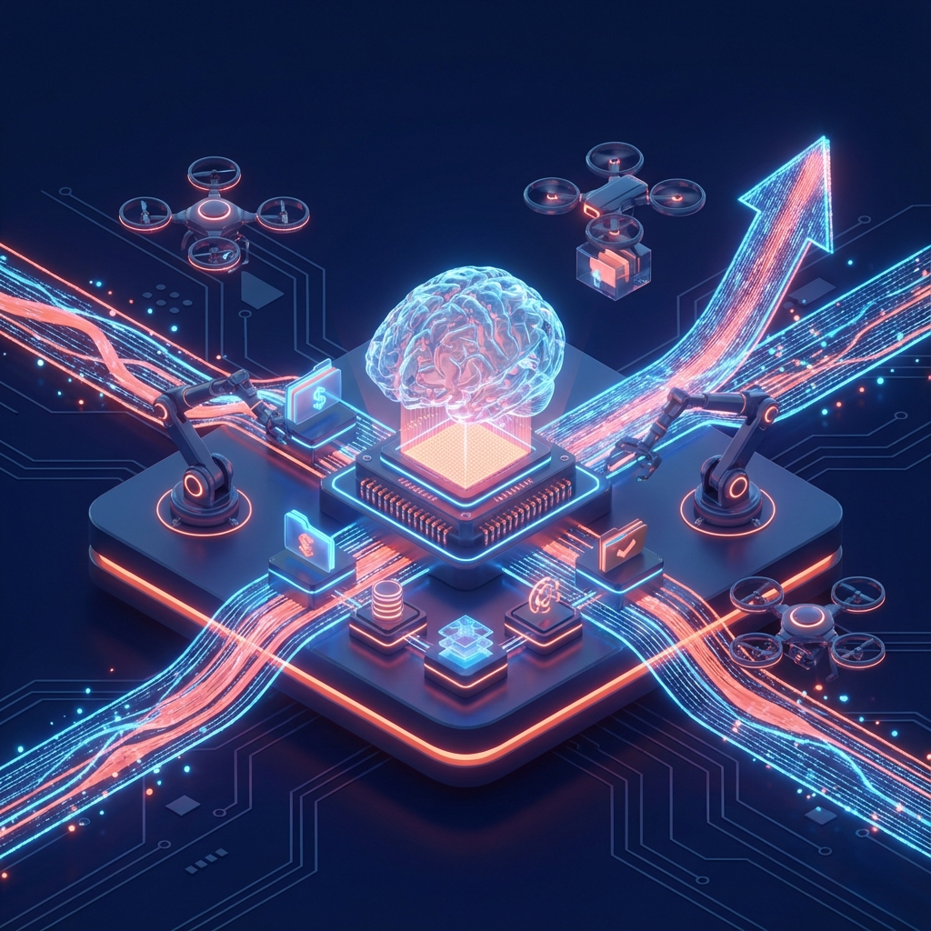 Ilustración de IA y Negocios