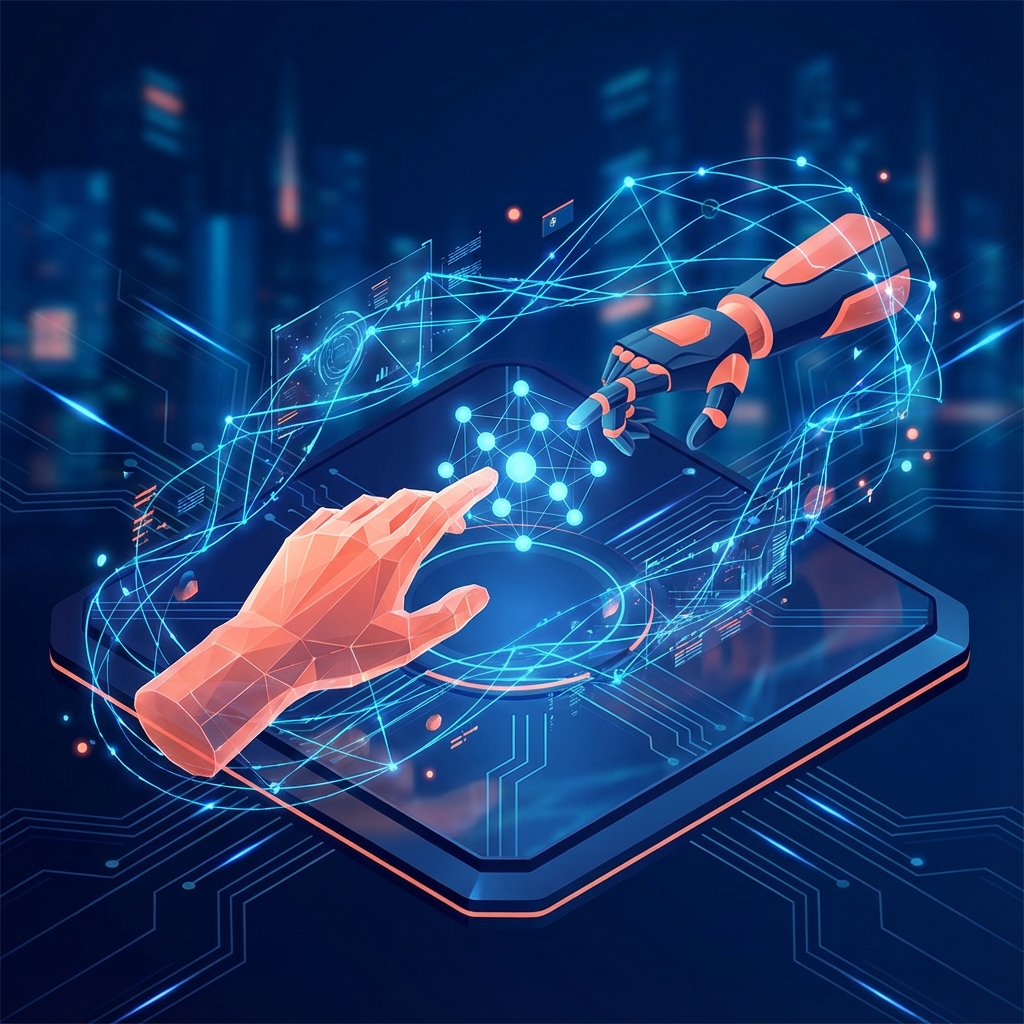 Ilustración de colaboración y transformación